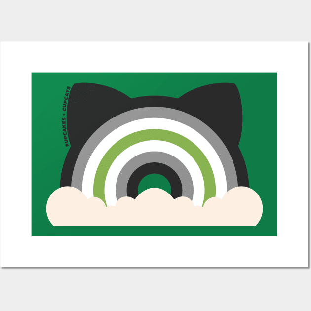 Agender Pride Cat Ear Rainbow Wall Art by Pupcakes and Cupcats